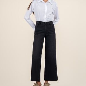 Kut from the Kloth Meg High Rise Wide Leg, Long Size 00 / Uplifting W/Black Base